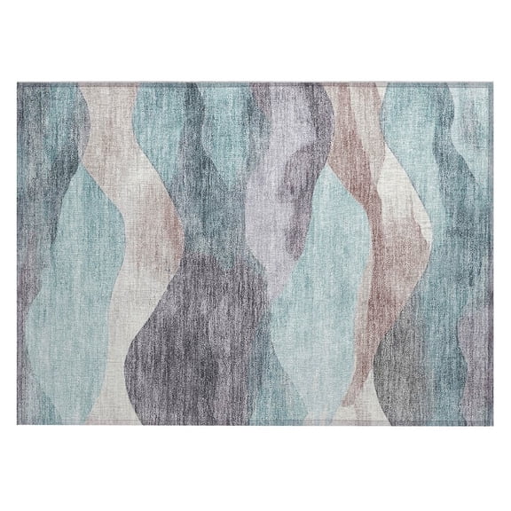 Dalyn Rugs Machine Washable Indoor/Outdoor Chantille Teal 1'8" x 2'6" Rug