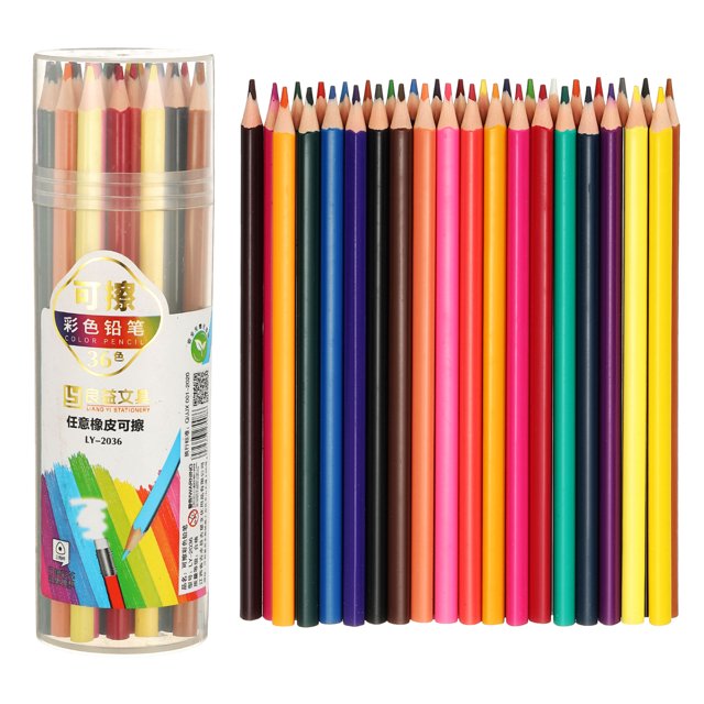 Uxcell 36 Colors Coloring Pencils Set, Erasable Colored Pencils Coloring Drawing Pencil for Sketching Blending DIY Crafts