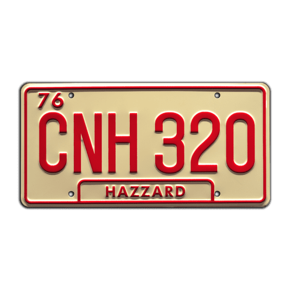 The Dukes of Hazzard | General Lee | Georgia CNH 320 | Metal Stamped Replica Prop License Plate