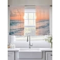 thumbnail image 6 of Ocean Sunset Semi Sheer Curtains 54 Inch Length 2 Panels Set, Summer Beach Shore Sky Sun Scenery Sheer Kitchen Curtain Privacy Voile Window Curtain for Living Room Bedroom Rod Pocket Drapes, 6 of 7