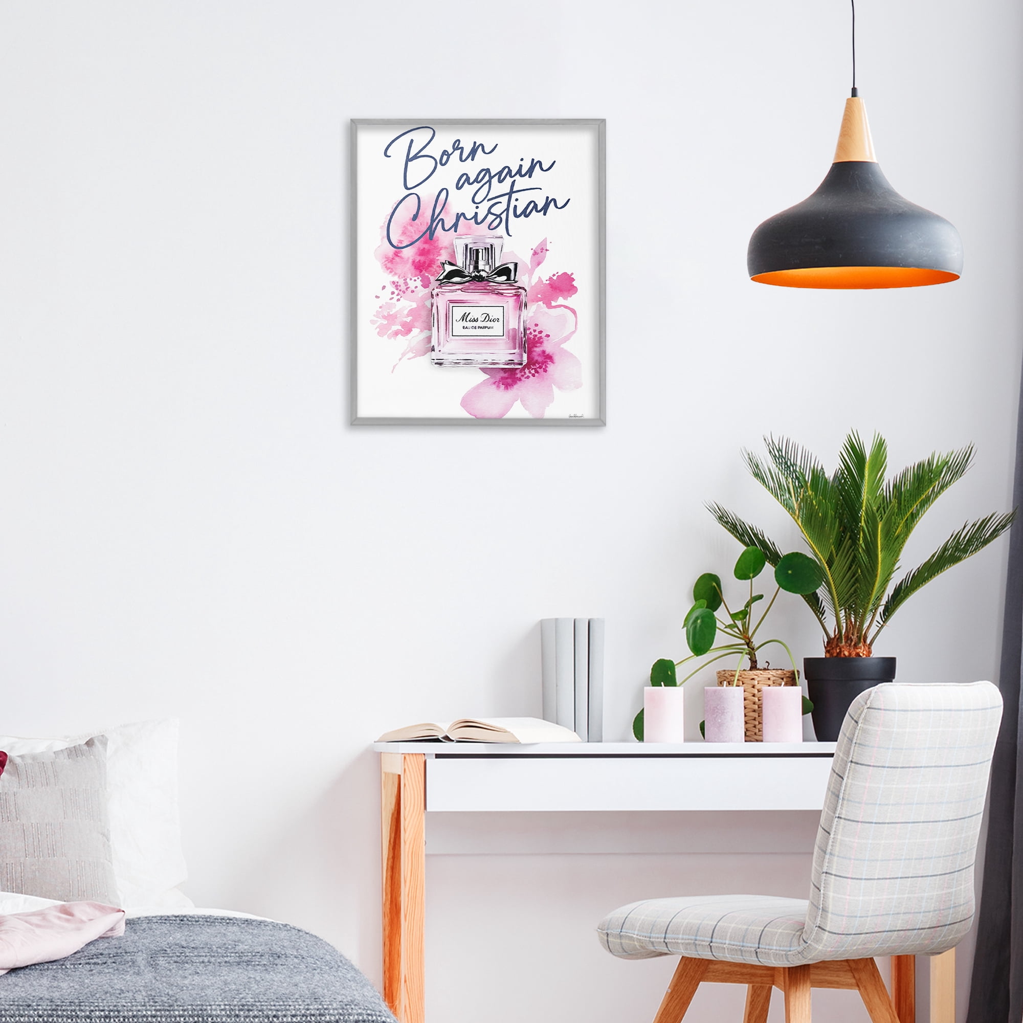 Born Again Christian with Fragrance Gray Framed Giclee Art, design by Amanda Greenwood