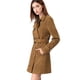 thumbnail image 2 of Chaqueta de Gabardina de Gamuza Sintética Allegra K Doble Botonadura y Solapa con Muesca para Mujer con Cinturón Marrón L, 2 of 6