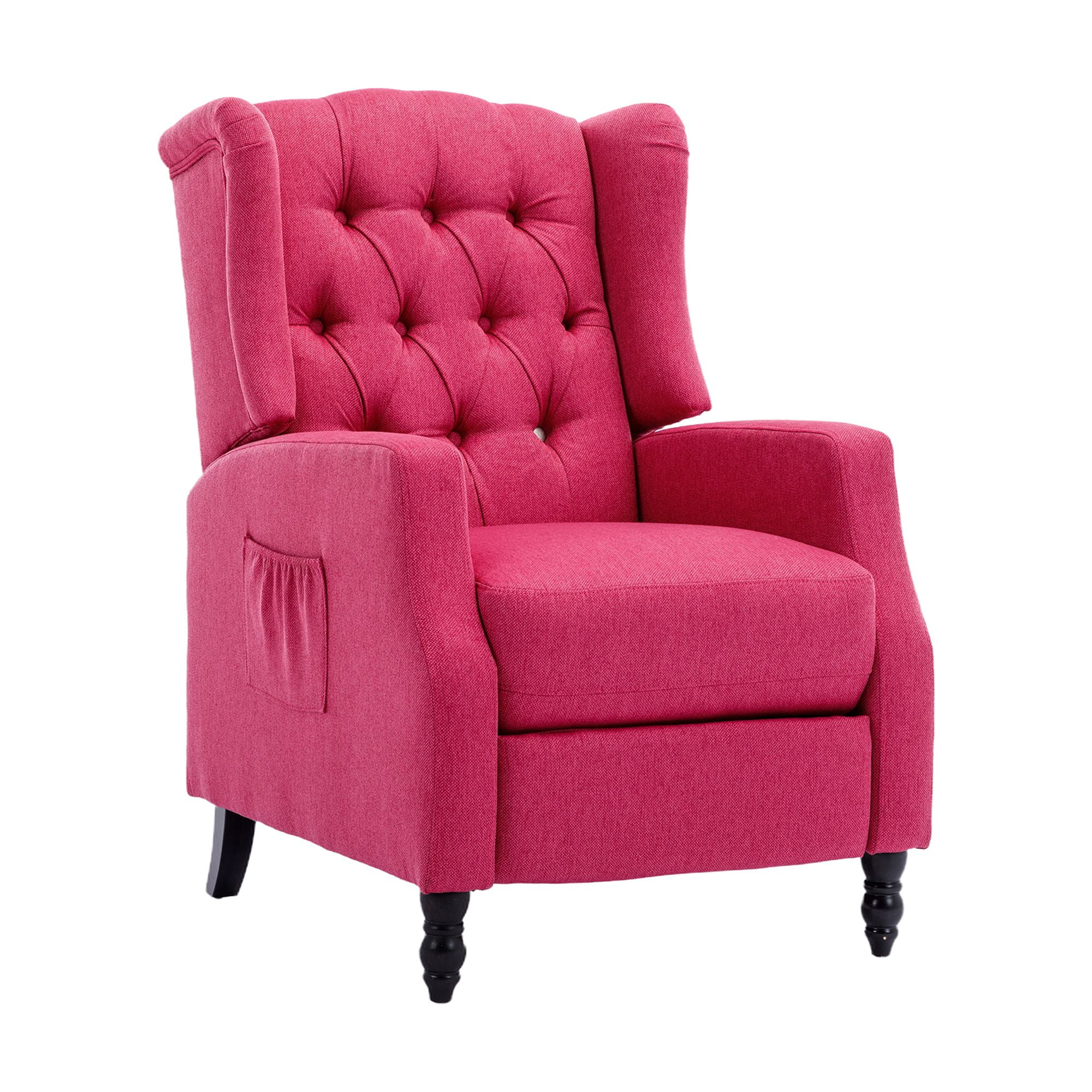 Kadyn Massage Recliner Chair, Fabric Recliner Sofa Home Theater Seating, Single Sofa Armchair Easy Lounge for Living Room, Pink