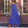 thumbnail image 4 of Jesvior Tank Dress for Women Sleeveless Round Neck Solid Irregular A Line Midi Dresses Print Flora Flowy Beaach Vacation Clothes Casual Summer Dresses, 4 of 7