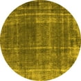 thumbnail image 1 of Ahgly Company Indoor Round Oriental Yellow Industrial Area Rugs, 6' Round, 1 of 4