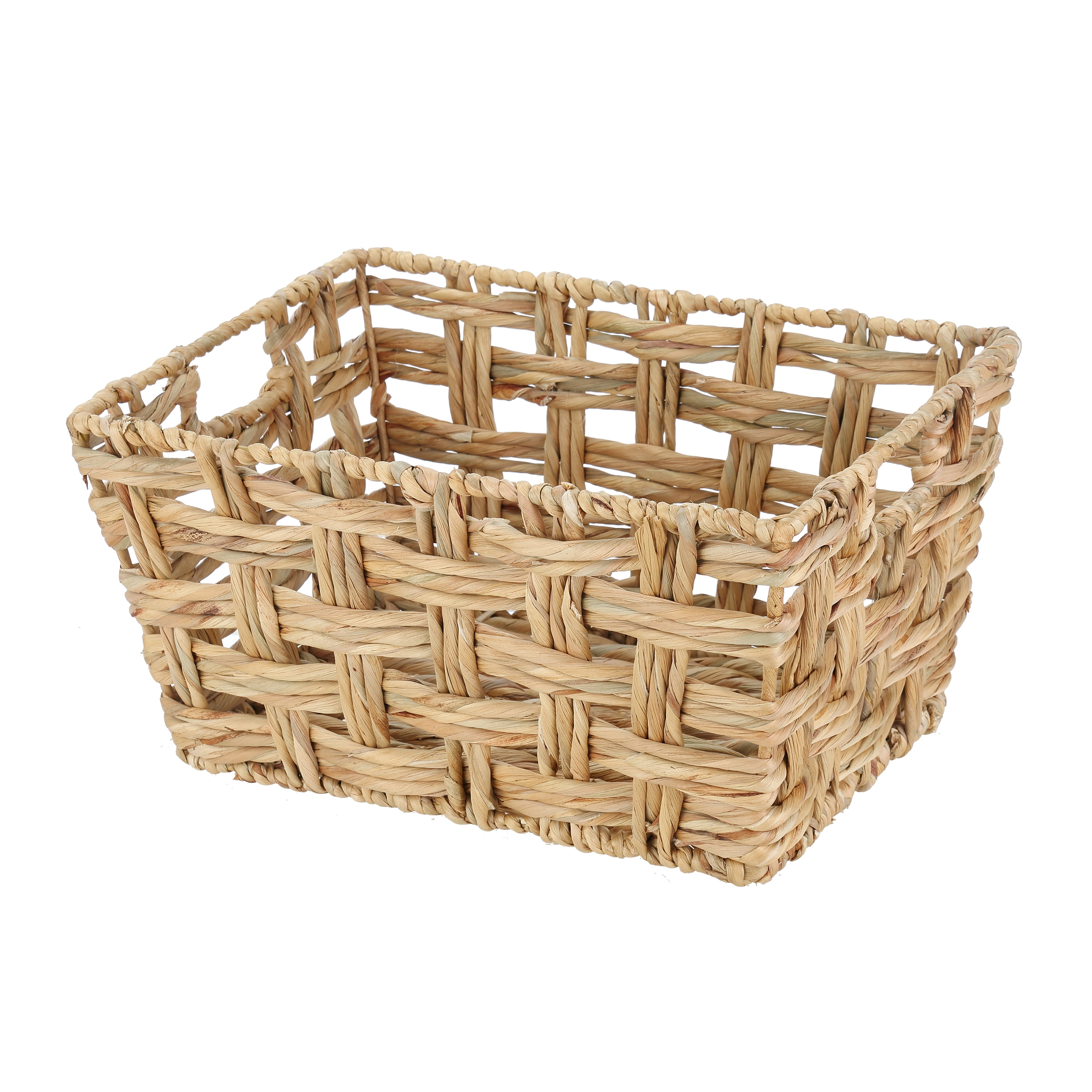Better Homes & Gardens Medium Hyacinth Twist Storage Basket with Handles, 2 Pack