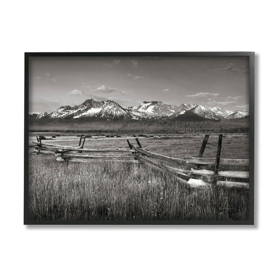 Stupell Industries Stanley Basin Fence Photography Photograph Black Framed Art Print Wall Art, Design by Alan Majchrowicz