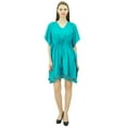 thumbnail image 2 of Bimba Women's V-Neck Tassel Kaftan Short Drawstring Waist Caftan Beachwear Coverup Dress, 2 of 9