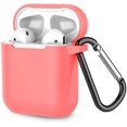 thumbnail image 1 of Coffea Protective Silicone Case with Keychain for AirPods 1 & 2 (Front LED Not Visible) (Coral), 1 of 7