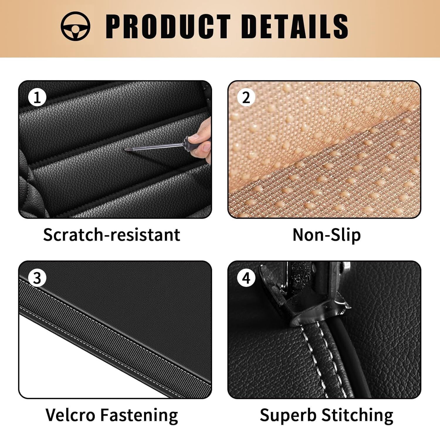 LAONNVIR Full Set Fit for Toyota RAV4 2013-2024 2025 Car Seat Cover Leather Waterproof Automotive Cushion Protector (Black,5 Seats)