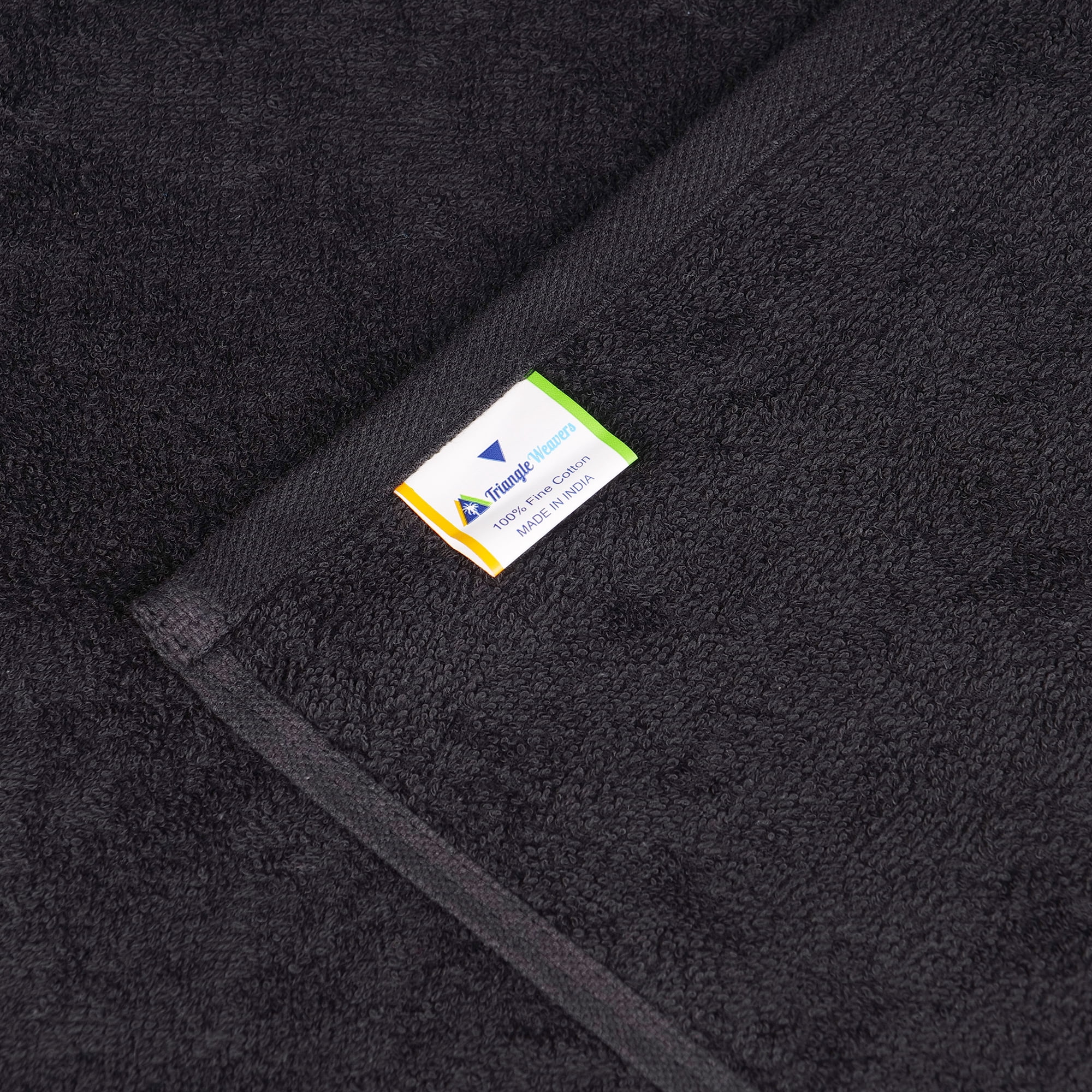 Triangle Weavers 100% Cotton Black Terry Towels 550 GSM Set of 6 – 2 Bath, 2 Hand, 2 Wash Towels