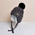 thumbnail image 2 of UTSJKR Ear Protection Winter Hats Womens Fashion Warm Knit Slouchy Beanie Soft Chunky Outdoor Skull Ski Cap with Faux Fur Pom Black, 2 of 3