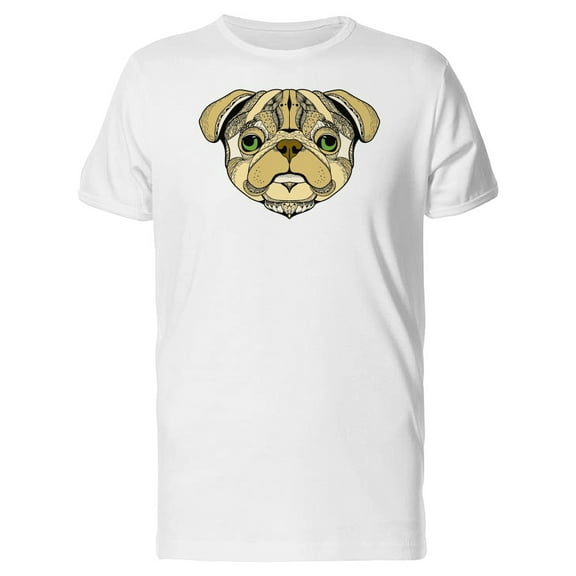 Colored Drawing Of A Pug Dog T-Shirt Men -Image by Shutterstock, Male Small