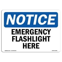 OSHA Notice Signs - Emergency Flashlight Here | Decal | Protect Your Business, Construction Site, Warehouse & Shop Area | Made in the USA