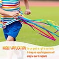thumbnail image 4 of NOGIS 8 Pcs Rainbow Ribbon Wooden Waldorf Toys Creative Waldorf Hand Kite Set Streamers with Wood Ring Sensory Learning Educational Toy for Playroom Dancing Birthday, 4 of 7