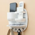 thumbnail image 5 of Storage Racks, Wall Mounted Pen Pencil Holder, Wall Shelf Floating Nail-Free Key Rack for Wall with 4 Hooks and A Floating Shelf for Office Art Supplies(Pink), 5 of 8