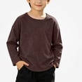 thumbnail image 2 of DJDLJWCJ Kids Boys Cotton Long Sleeve Tee Crewneck Loose Fit Basic Tees Tops Stretch Soft Comfortable Shirts Coffee Size 2T, 2 of 9