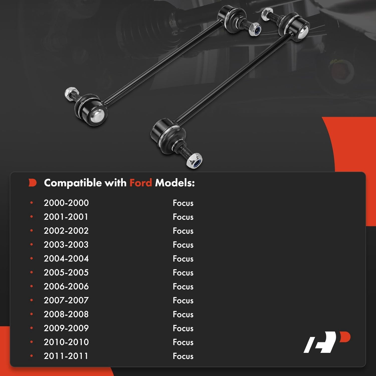 A-Premium 2Pcs Front Sway Bar Link Stabilizer Link Kit Compatible with Ford Focus 2000-2011, Replaces# 98AG3B438AD, YS413B438AA