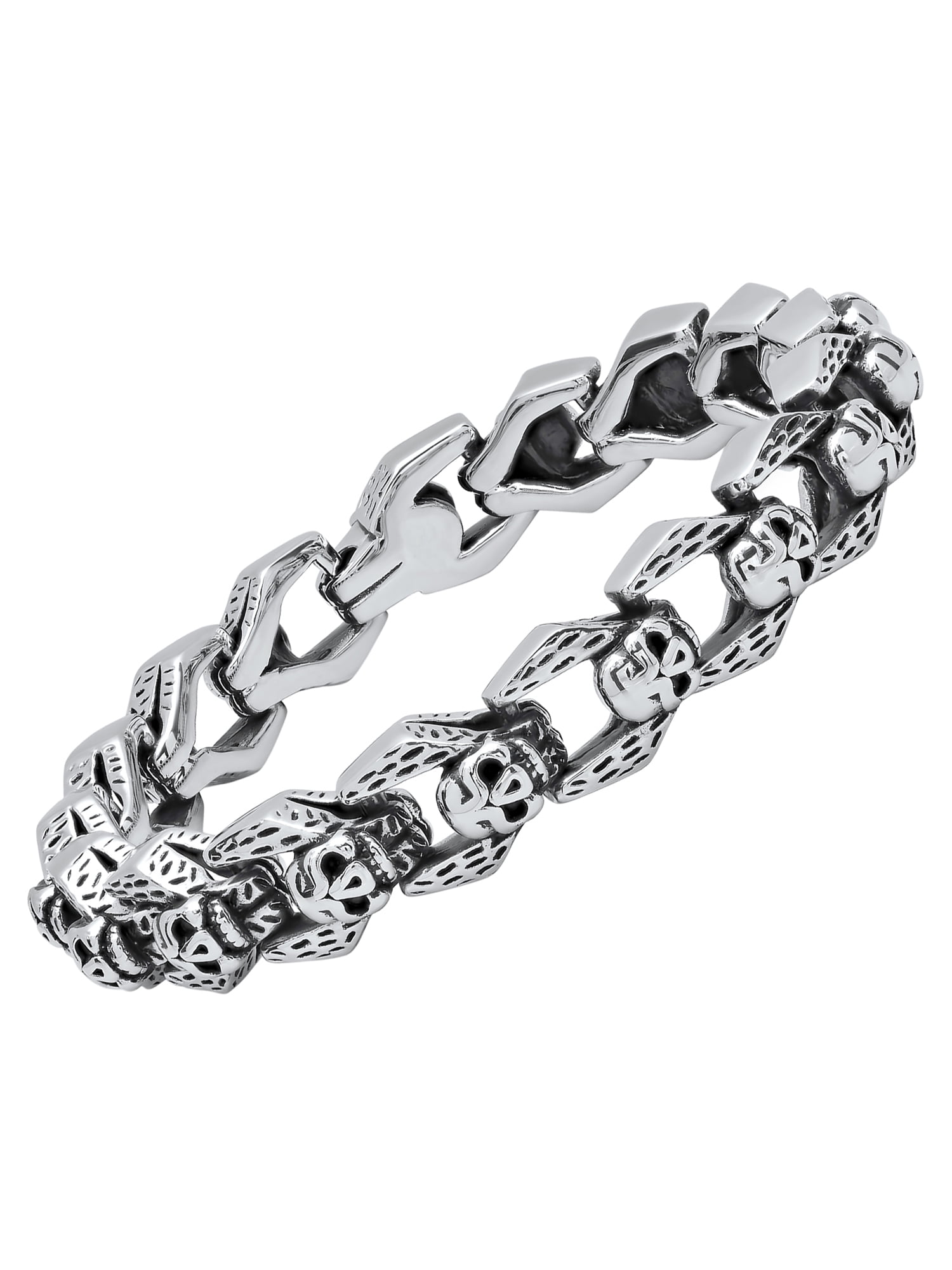 Stainless Steel Skull Link Bracelet