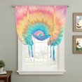 thumbnail image 2 of Colorful Tie Dye Tie Up Curtain Valance for Window,Adjustable Rod Pocket Window Curtains Shades,Rainbow Ombre Abstract Pattern Art Light Filtering Valance Drapes for Cafe Living Room Bedroom 42"x45", 2 of 9