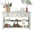 thumbnail image 4 of 47.2" Vintage Console Table - Antique White MDF, 4 Drawers & Open Shelf, 200lb Capacity, American Country Style for Entryway, Living Room, Bedroom, 4 of 11