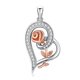 thumbnail image 5 of Collar de plata esterlina con forma de corazón y rosa para mujer, regalo de joyería para el día de la madre, cumpleaños, mamá, esposa, novia, 5 of 5