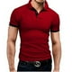 thumbnail image 3 of Men Shirt Men 1/3 Button T Shirt Pure Color Breathable Short Sleeve Stretchy Skin Friendly Slim Fit For Men For Leisure ANGGREK Otros, 3 of 7