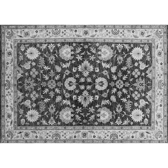 Ahgly Company Indoor Rectangle Oriental Gray Industrial Area Rugs, 2' x 4'
