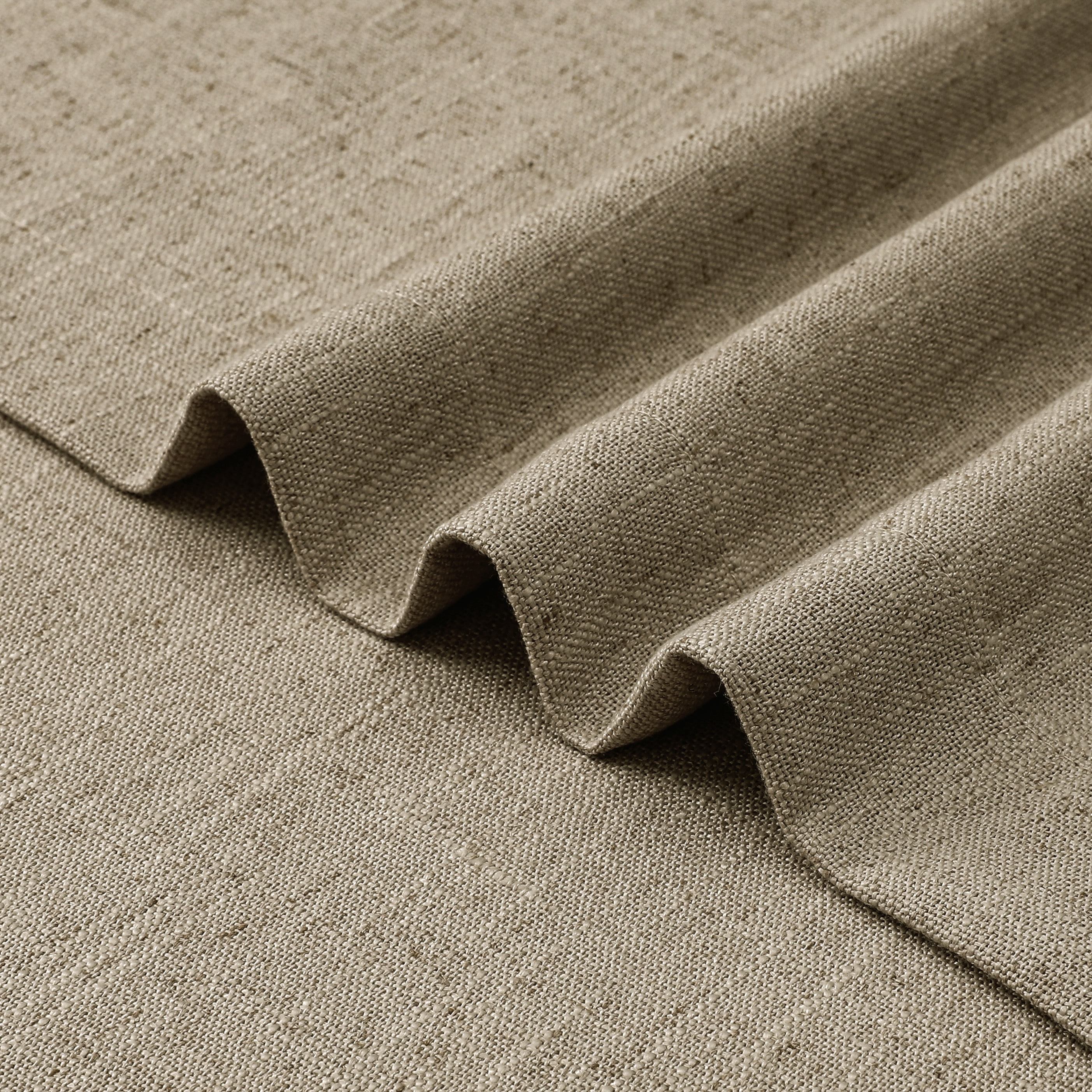 AZZCIA Sand Linen Light Filtering Grommet Curtain Panels for Bedroom, 2 Panels, 54"W x 63"L