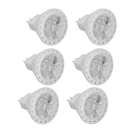 

6Pcs MR11 LED Light Bulb 4W GU4 Dual Pin Bulb Dimmable 360lm Lamp for Walkway Garden Landscape Areas 220V White Light 6000K
