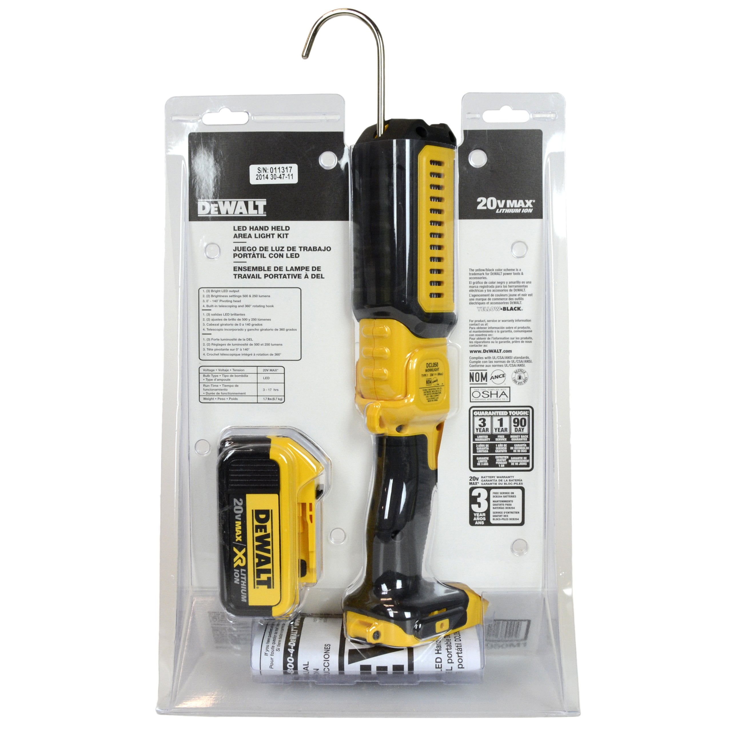 DeWalt DCL050M1 20v Max Hand Held Area Light Kit