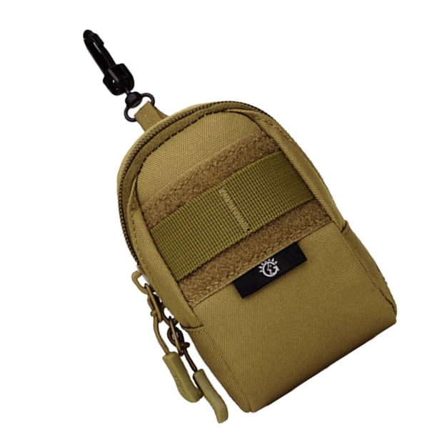 Wosthever Bolsa adjunta pequeña bolsa colgante enganchable al aire libre bolso de nailon teléfono móvil cigarrillos paquete multifunción Escalada Marrón