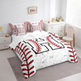 thumbnail image 3 of Manfei Letter H Monogrammed 7pcs Bedding Comforter Set,Baseball Game Lover Queen Bedding Sets,White Red Queen Sheet Sets For Boys,Microfiber Room Decorative Reversible, 3 of 8