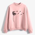 thumbnail image 4 of CEHVOM Femmes Mode Décontractée Imprimé Col Rond Ample Manches Longues Hauts Courts Blouse Chandails Sans Capuche Liquidation, 4 of 5