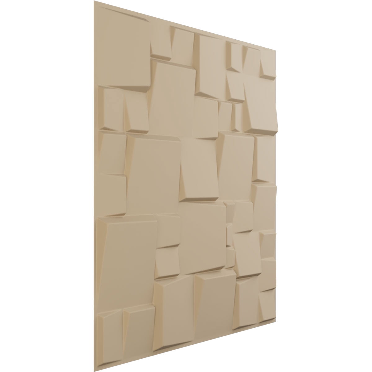 Ekena Millwork 19 5/8"W x 19 5/8"H Modern Square EnduraWall Decorative 3D Wall Panel, UltraCover Satin Smokey Beige (12-Pack for 32.04 Sq. Ft.)