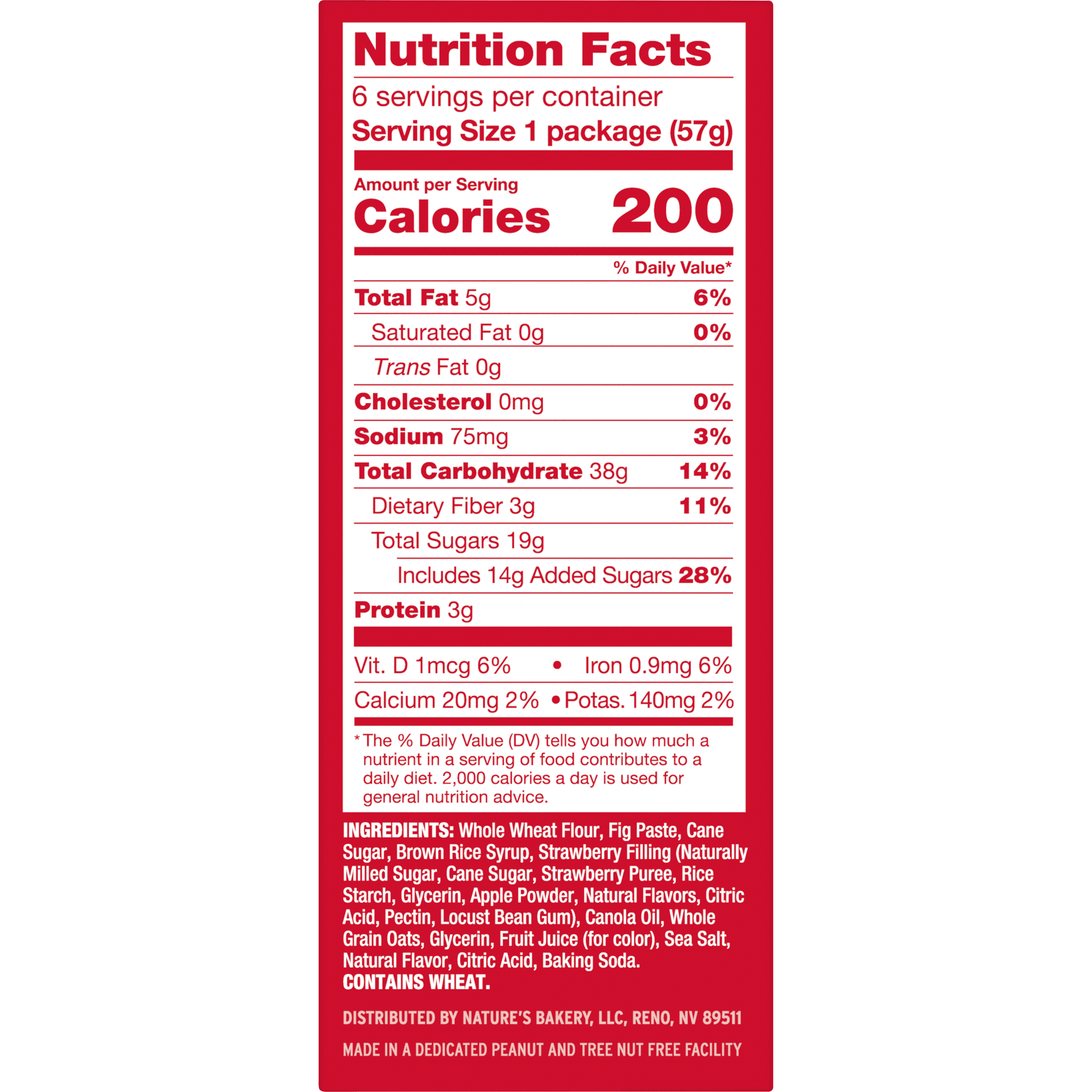 Nature's Bakery Strawberry Fig Bars, 2 oz Snack Bars (36 Ct), Plant-Based, Vegan, Non-GMO