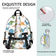 thumbnail image 5 of White Realistic Dinosaurs Pattern Cute School Backpack Bag for School with Padded Back and Adjustable Shoulder Straps 15.25"x11.5"x5.25", 5 of 5