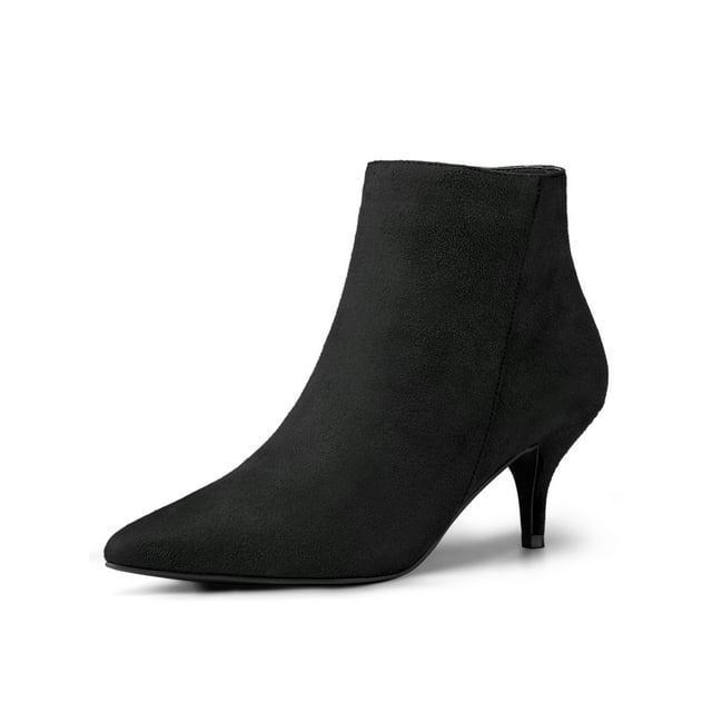Unique Bargains Bottines à Talon Aiguille à Bout Pointu à Fermeture Éclair pour Femmes
