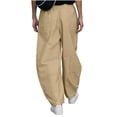 thumbnail image 7 of Hurxie Women’s Hiking Cargo Pants – Lightweight Wide Leg Outdoor Pants with Pockets, High Waisted Drawstring Streetwear Khaki,XL, 7 of 7