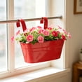 thumbnail image 6 of Rail Planter,Large Colorful Hanging Flower Pots Fence Railing Balcony Gardening for Apartment Patio Planters Porch Decor Garden Metal Iron Outdoor Deck Modern Decorations, 6 of 6