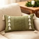 thumbnail image 5 of Funda de cojín con diseño de árbol de Navidad | Lona bordada verde y blanca con borlas | Cojín decorativo navideño de 30 x 50 cm para sofá y dormitorio, 5 of 6