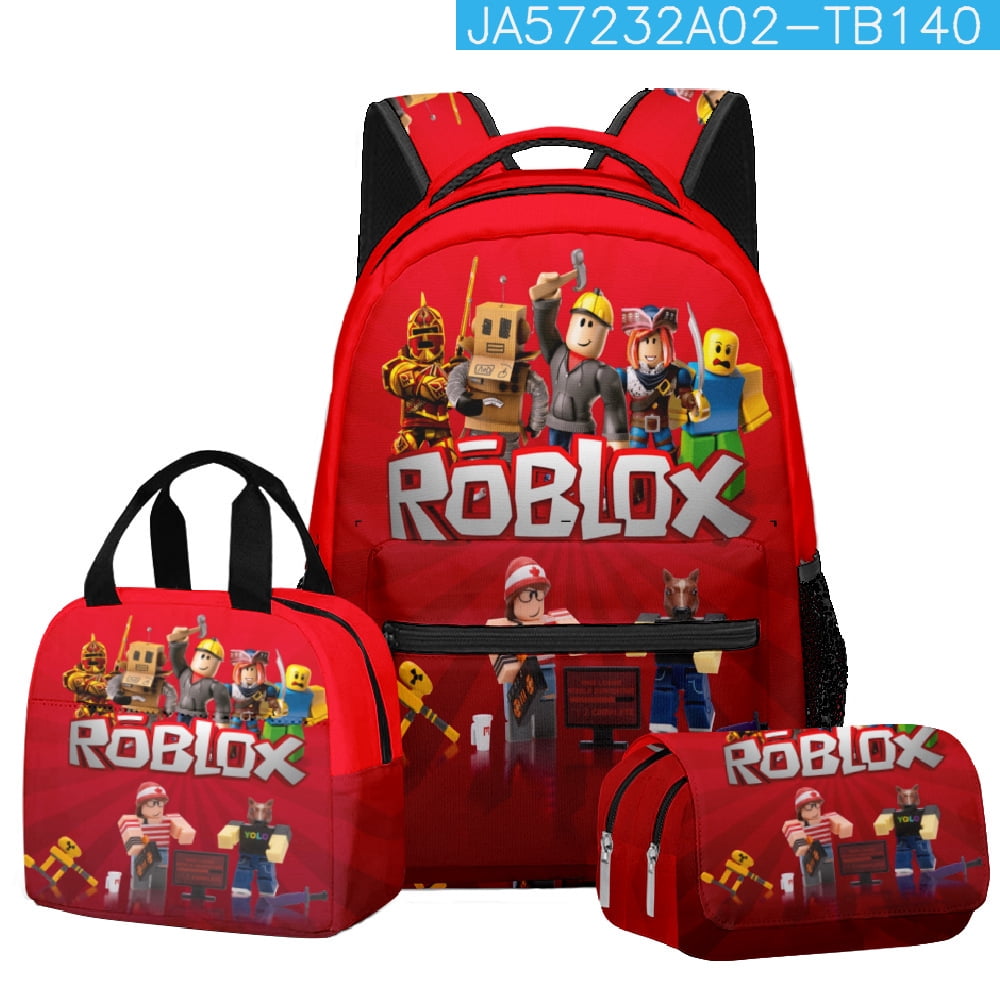 MC Square World Junior Student Schoolbag Large Capacity Schoolbag Backpack Lunch Bag Pencil Bag Three Piece Set Vinsniv