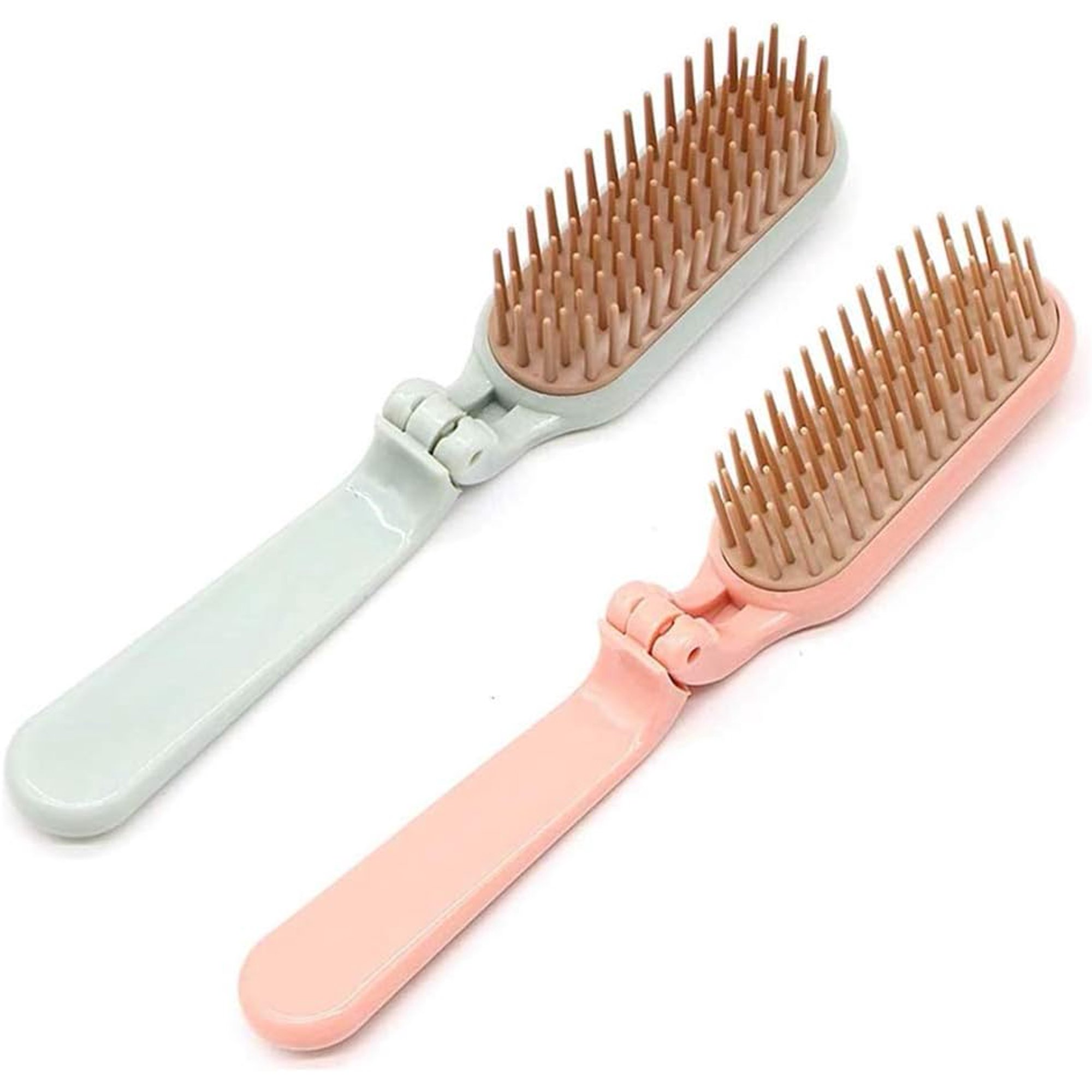 Lot De 2 Brosses à Cheveux Pliantes De Poche - Anti-statique, Couleur Vin Rouge, Neuf