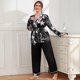 thumbnail image 1 of Pijamas de talla grande para mujer, ropa de dormir para mujer, cárdigan con cordones, pijama informal suelto para el hogar, traje para mujer Sincero Hogar, 1 of 5