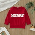 thumbnail image 2 of Zhuashum Girls Christmas Sweatshirts Toddler Christmas Long Sleeve Letter Embroider T Shirt Pullover Tops Comfortable Wear Red 18-24 Months, 2 of 7