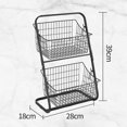 thumbnail image 4 of Iron Storage Shelf Rack, for Kitchen Seasoning Organizer Fruit Holder, Double Layer Storage Basket for Bathroom, 4 of 5