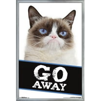 Grumpy Cat - Go Away Wall Poster, 22.375" x 34", Framed