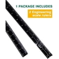 thumbnail image 5 of Engineer Scale Ruler 2 Pack 12-Inch Triangular Ruler Metal Scale Ruler for Blueprints Drafting Ruler for Civil Engineer, Draftsman, 5 of 7