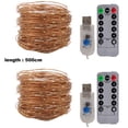 thumbnail image 2 of Cadena de luces con pilas, paquete de 2, 16,4', 50 LED, 8 modos con control remoto para dormitorio y jardín, 2 of 5