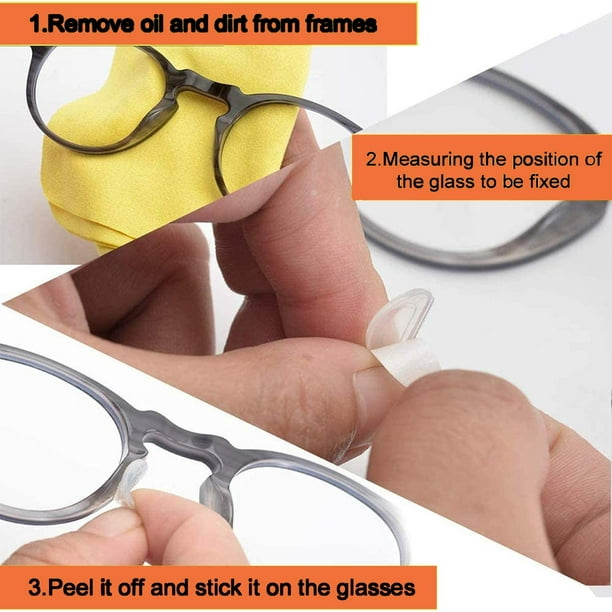 16 Pairs Eyeglasses Nose Pad Adhesive Silicone Nose Pad Eyewear Nose Pad
